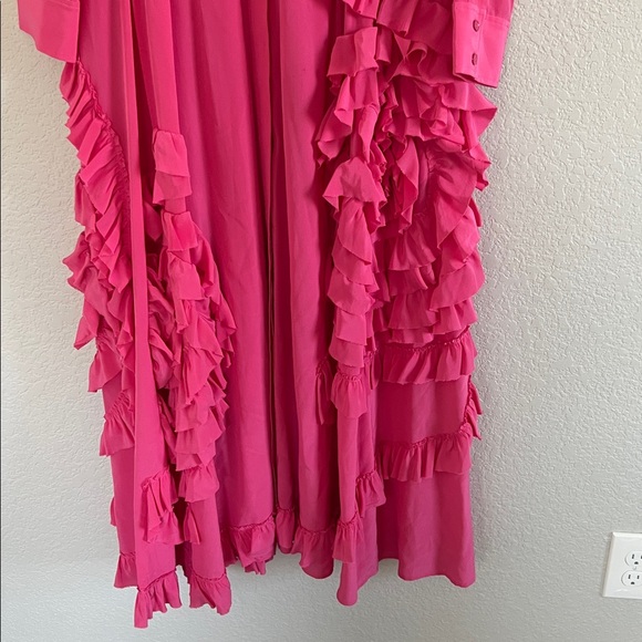 Ulla Johnson Vibrant Pink Ruffle Maxi Dress - Picture 5 of 13